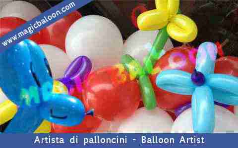 Servizi di addobbo ed allestimento con palloncini gonfiati ad aria e gas elio e palloncini modellabili balloon art