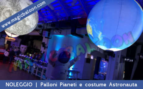 nuovo servizio noleggio allestimenti fiera sfilate negozi eventi palloni luna terra pianeti disponibile in tutta Italia - Milano - Roma