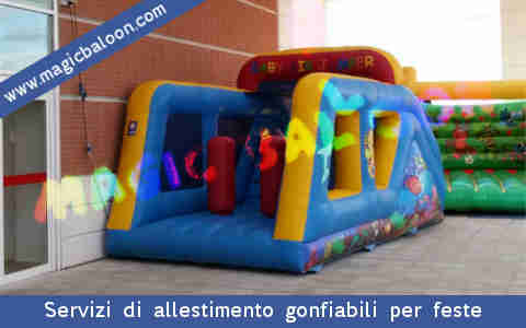 Allestimento, noleggio e vendita di scivoli e salterelli gonfiabili per bambini servizi professionali Italia