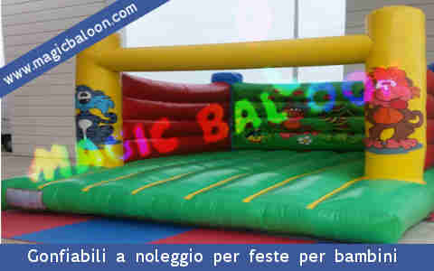 Allestimento, noleggio e vendita di scivoli e salterelli gonfiabili per bambini servizi professionali Italia