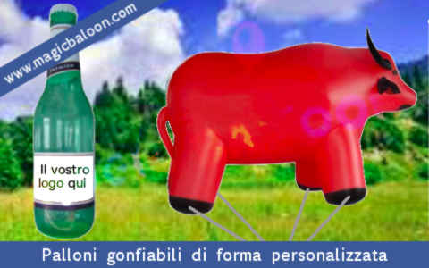 Servizi di produzione di palloni gonfiabili di forma personalizzata oggetti animali con installazione professionale in tutta Italia gonfiati ad aria o a gas elio