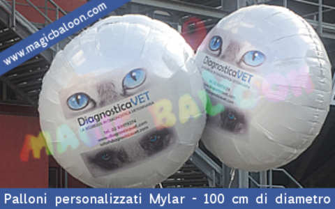 Servizi professionali con palloni gonfiabili 100 cm diametro mylar con installazione professionale in tutta Italia gonfiati ad aria o ad gas elio