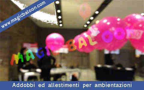 servizi allestimenti addobbi palloni palloncini per spot tv televisione teatro cinema concerti gonfiaggio ad aria e con gas elio Italia 