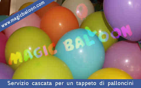 servizi allestimento addobbi cascata palloncini biodegradabili lattice naturale agenzie eventi pubblicitarie feste private discoteche