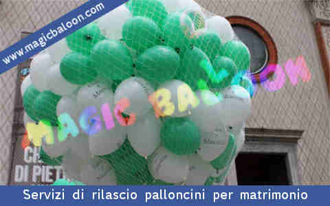 Servizi di rilascio di palloncini in lattice servizio completo e gonfiati ad elio per feste aziendali, matrimonio, battesimi, cresime eventi, fiere, concerti e pubbliche manifestazioni Italia 